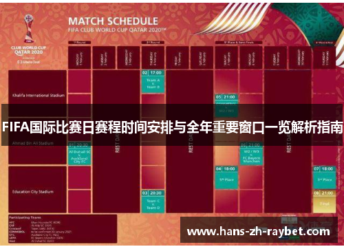 FIFA国际比赛日赛程时间安排与全年重要窗口一览解析指南 FIFA国际比赛日赛程时间安排与全年重要窗口一览解析指南
